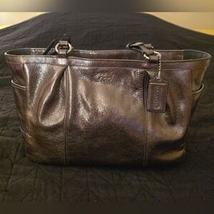 Coach Metallic Leather Tote Bag